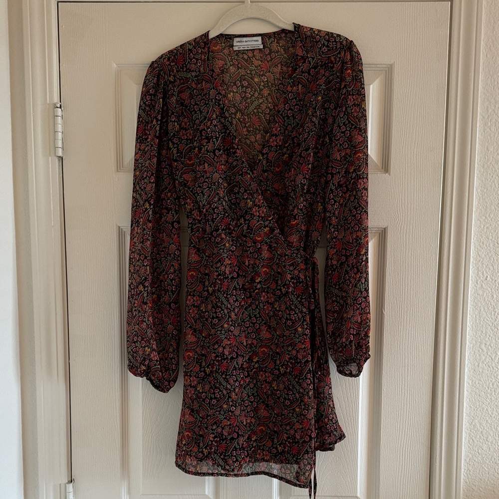 Urban Outfitters Floral Long Sleeve Wrap Dress